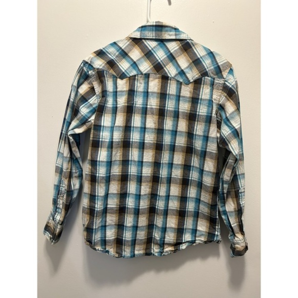 Boys Wrangler Button Down Dress Shirt SZ 7/8 - Picture 4 of 5